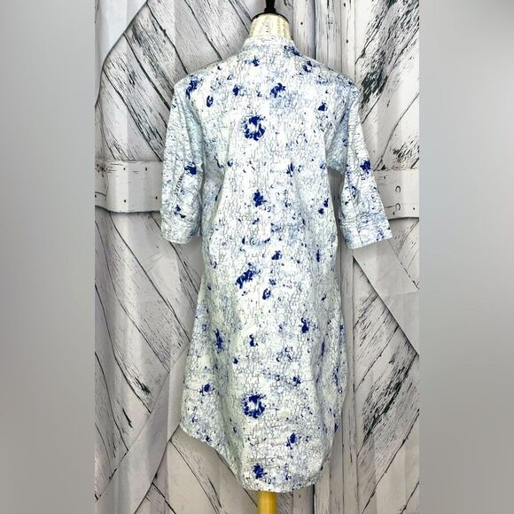 COS Shirt Dress with Pockets Blue Print 6 - Picture 8 of 12